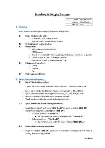 Branching and merging strategy