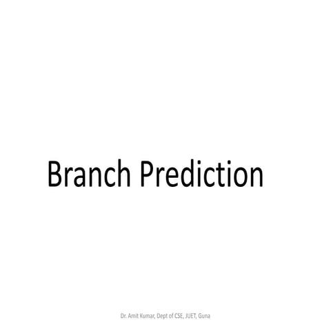 Branch prediction