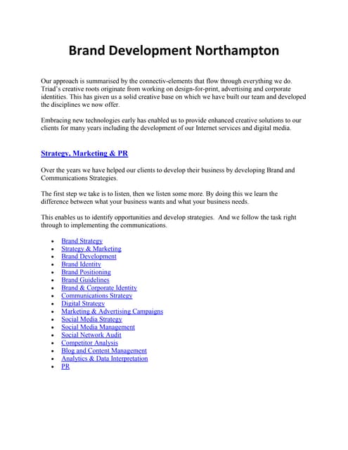 Brand development-northampton