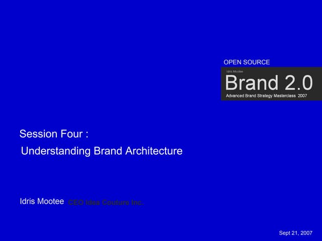 Brand Masterclass Week Four