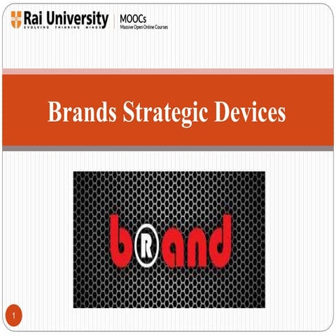 Brand as Strategic Device - Introduction to Branding