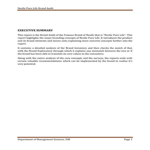 Brand audit of Nestle