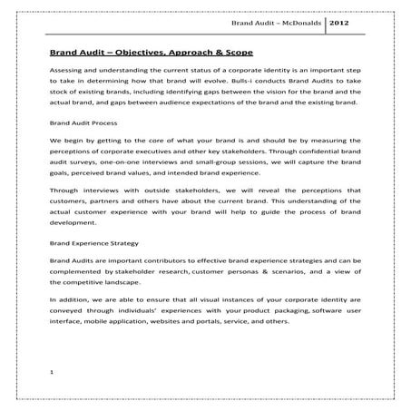 Brand audit   mc donalds