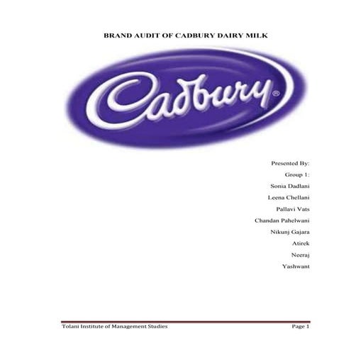 Brand audit of cadbury