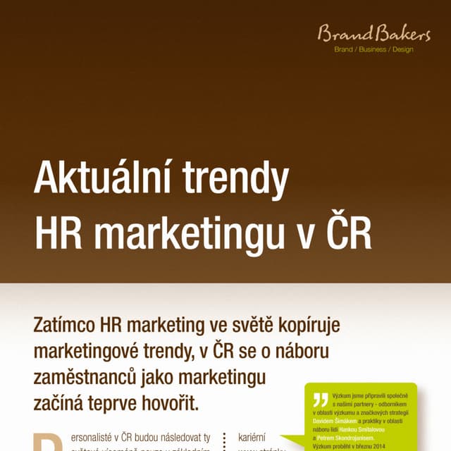 Aktuální trendy HR marketingu v České republice / Current HR Marketing Trends...