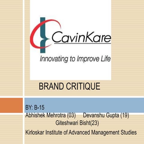 CavinKare Brand critique 