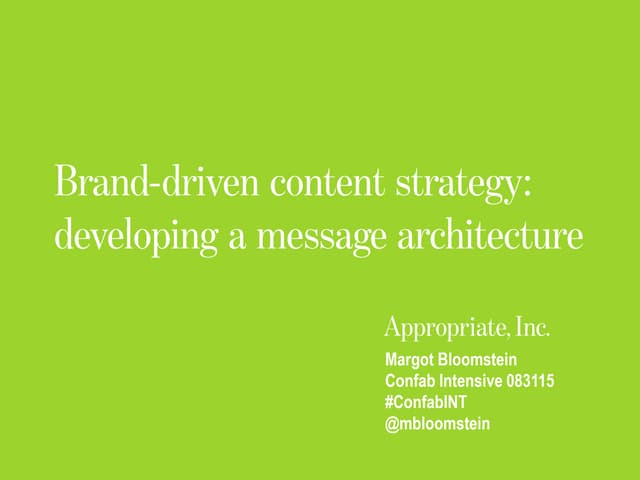 Brand-driven Content Strategy: Deve...
