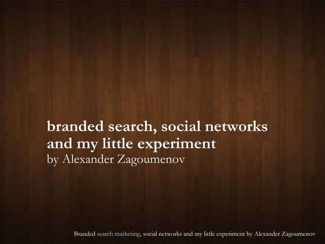 Branded search marketing experiment