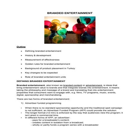 Branded Entertainment | PPT