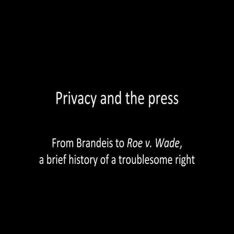 Privacy and the Press