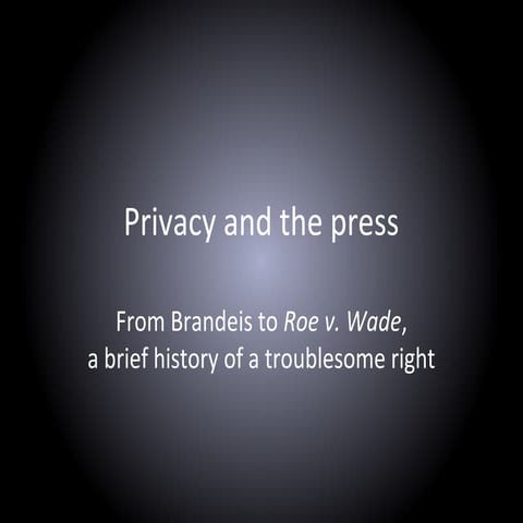 Privacy and the Press