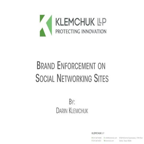 Brand Enforcement on Social Networking Sites