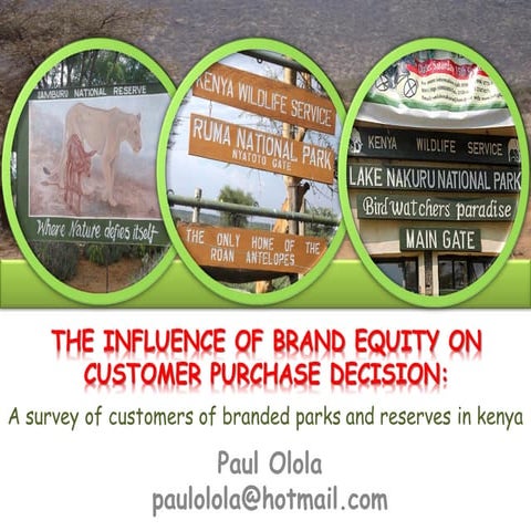Brand equity and customer purchase decision