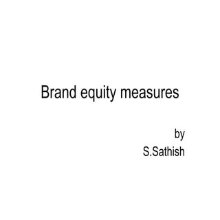 Brand Equity Measures