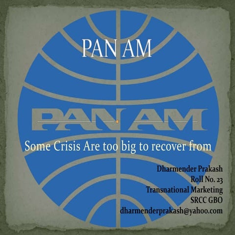 Brand failure- Pan American Airline