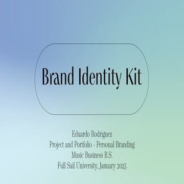 Eduardo Rodriguez's Personal Brand Identity Kit | PDF