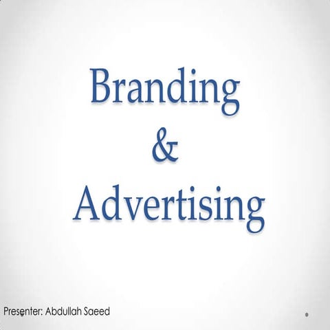 Branding & advertisement