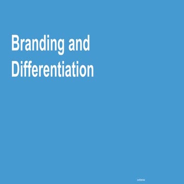 Branding and Differentiation