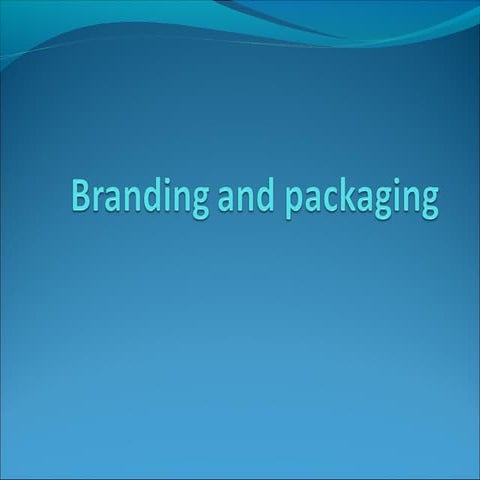 Branding and packaging