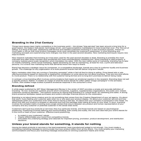 Branding in the 21st century  by imran