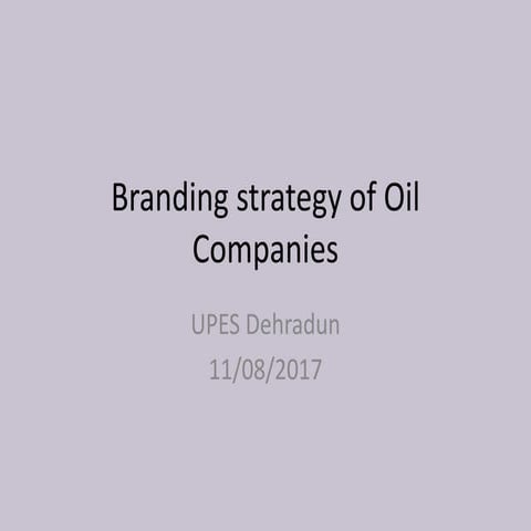 Branding strategy of oil companies