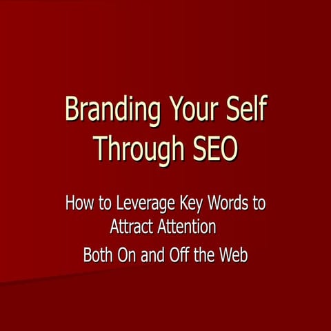 Branding Your Self Through Seo 1