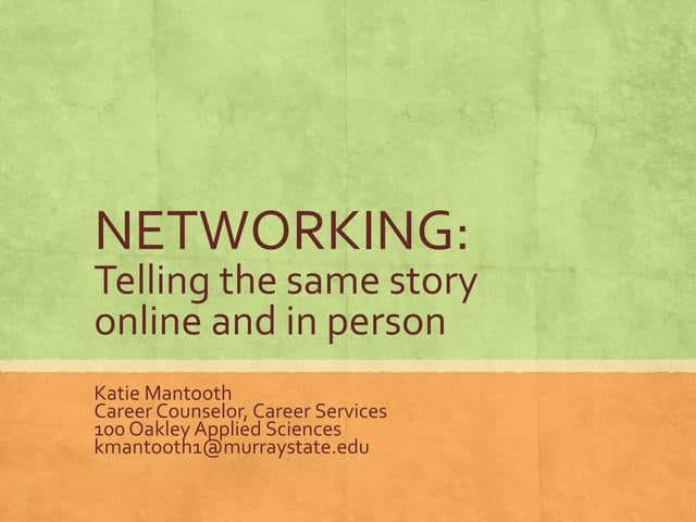 Network Effectively In Person and Build Your Online Brand