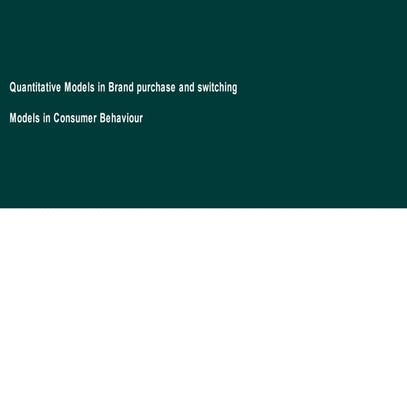 Brand loyalty and other models