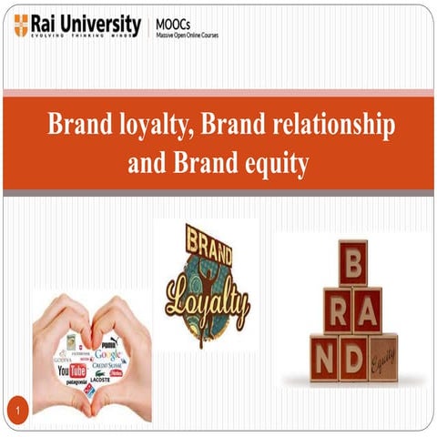 Brand loyalty, Brand Relationship and Brand Equity - Introduction to Branding