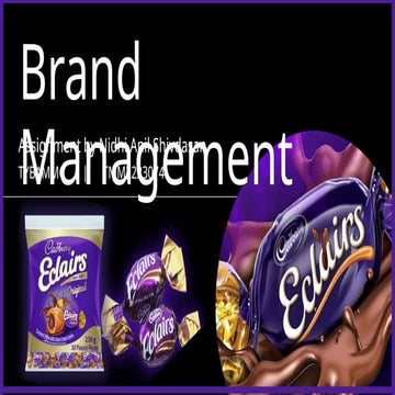 Brand Management Analysis on Eclairs Chocolate Brand