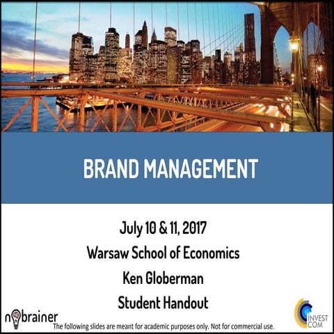 International Brand Management Handout For Students