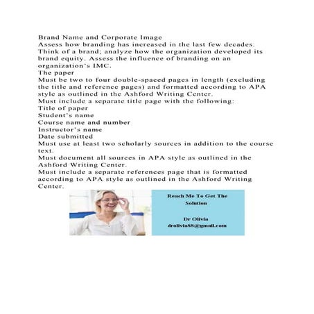 Brand Name and Corporate ImageAssess how branding has increased in.docx