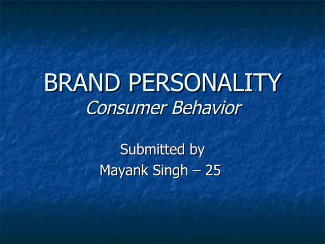 Brand Personality