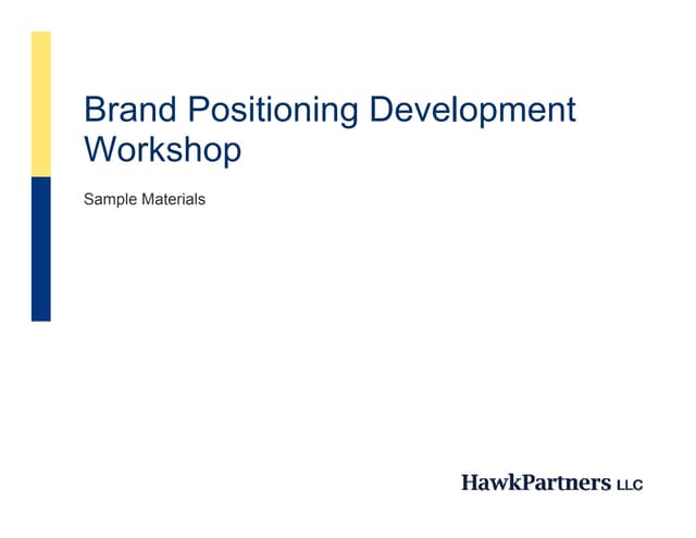 Brand Positioning Development Workshop