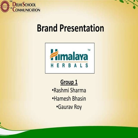 Brand presentation - Himalaya Herbals