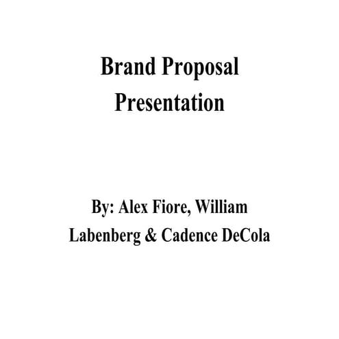 Brand proposal