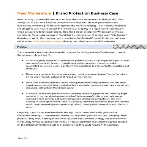 Brand protection business case