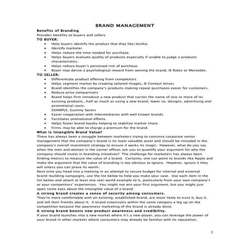 Brand Management