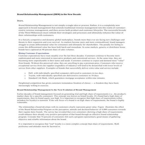 Brand relationship management