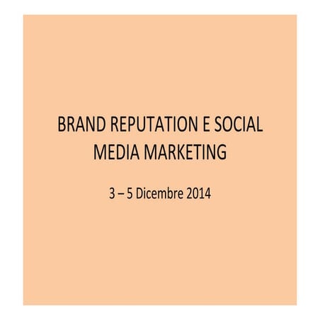 Brand reputation e social media marketing