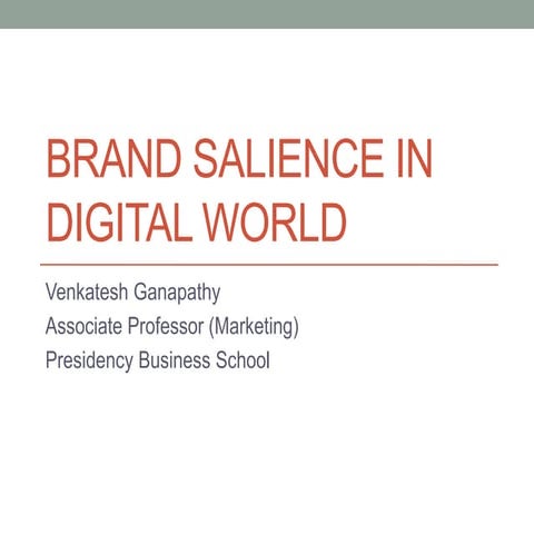 Brand salience in digital world
