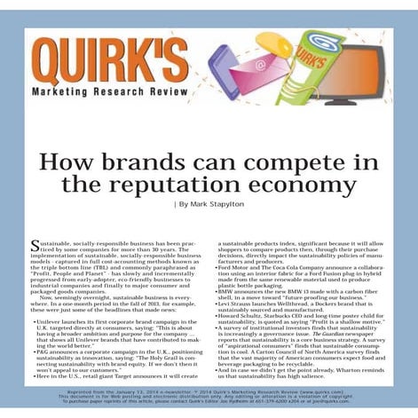 How brands can compete in the reputation economy