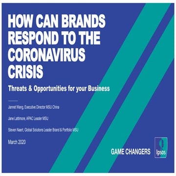 How can brands respond to the coronavirus crisis
