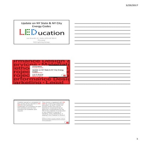 Update on NY State & NY City Energy Codes by Lee Brandt
