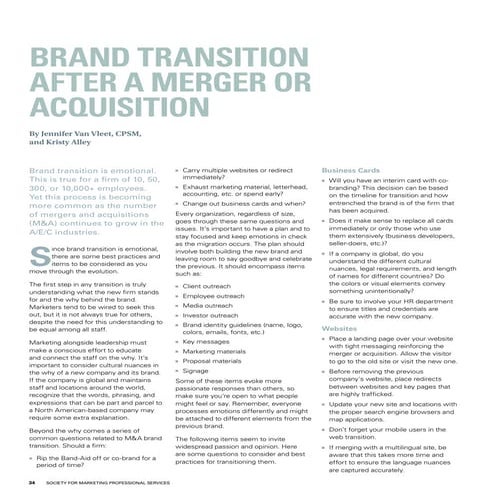 Brand transition after a merger or acquisition