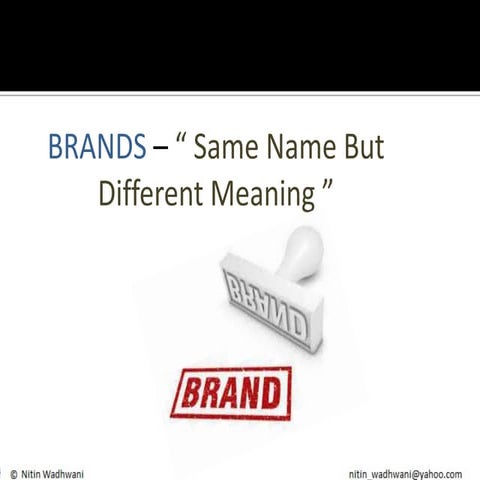 Brand twins (with examples) - Same brand name but different- by Nitin M Wadhwani