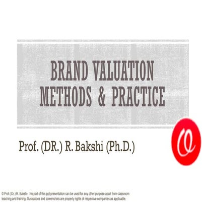 Brand valuation methods and practice