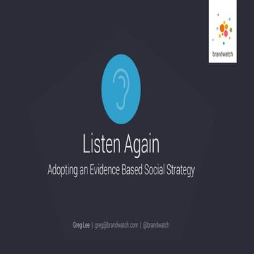 Greg Lee, Brandwatch @ ad:tech - 'How To Use Social Intelligence To Inform Yo...