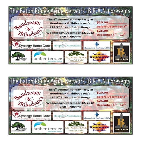 Bran Holiday Party Invites 2012