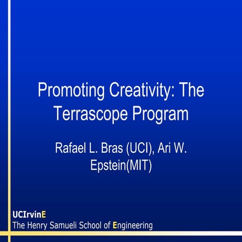 Promoting Creativity: The Terrascope Program - Rafael Bras